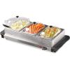 imageHomeCraft HCBS15SS 3Station 15Quart Stainless Steel Buffet Server Slow Cooker ampamp Warming Tray Adjustable Temperature Perfect for Dinner Appetizers15Quart Stainless Steel Buffet Cooker