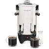 imageHomecraft 100Cup Coffee Urn and Hot Beverage Dispenser with Dripless Faucet QuickBrewing Stainless Steel45 Cup Double Spigot