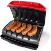 imageHomecraft Electric Sausage ampamp Brat Grill with Oil Drip Tray Carry Handle and Cord Storage up to 5 Links of Beef Turkey Chicken Veggie Sausages or Hot DogsRed