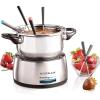 imageNostalgia 8Cup Electric Fondue Pot Set for Cheese ampamp Chocolate  8 ColorCoded Forks Adjustable Temperature Control  Stylish Serving for Hors dOeuvres Entrees and Desserts  Stainless Steel6 Cup Stainless