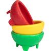 imageNostalgia Taco Tuesday 3Piece Bowl Set in Red Yellow Green Made of Durable Dishwasher Safe Plastic Perfect For Salsa Guacamole Queso Condiments ampamp Dipping Sauces 1Cup3Piece Bowls
