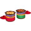 imageNostalgia Taco Tuesday Two Mini Fiesta Dippers 065 Qt Capacity Includes Lid Perfect For Queso Chili Beans Chicken Beef RedGreen