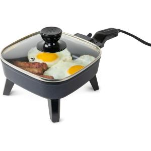 imageHomeCraft 7Inch Electric NonStick Skillet Adjustable Temperature Control CoolTouch Handle with Tempered Glass Lid Perfect For Healthy Keto ampamp LowCarb Diets Rice Bowls ampamp Eggs
