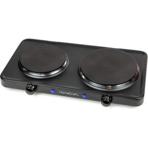 imageHomeCraft HCSB75BK Portable Countertop Single Burner Hot Plate Electric Cooktop 750 Watts Adjustable Temperature Control BlackCountertop Double Burner