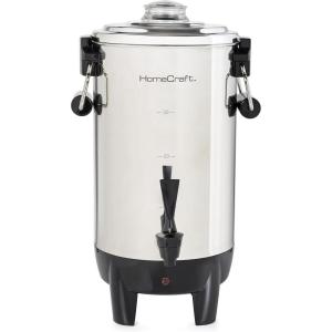 imageHomecraft 100Cup Coffee Urn and Hot Beverage Dispenser with Dripless Faucet QuickBrewing Stainless Steel30 Cup