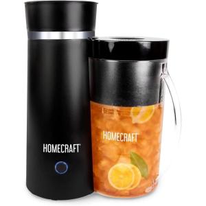 imageHomecraft 3Quart Iced Coffee and Tea Maker with Filter Basket Flavor Enhancer Adjustable Brew Strength2 Qt Iced TeaCoffee Maker Black