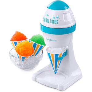 imageNostalgia CocaCola Snow Cone Shaved Ice Machine  Retro TableTop Slushie Machine  Includes 1 Reusable Plastic Cup and Ice Mold Coke BlueSnow Cone