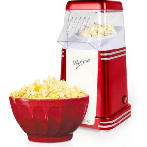 imageNostalgia Electrics CocaCola HotAir Electric Popcorn Maker 8 Cups Healthy Oil Free Popcorn with Measuring Scoop Coke Red ampamp WhiteRed