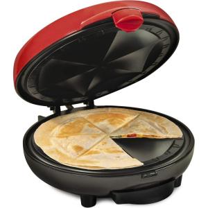 imageTaco Tuesday Deluxe 10inch 6Wedge Electric Quesadilla Maker with Extra Stuffing Latch Red8Inch 6 Wedge Quesadilla Maker