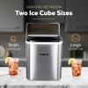 imageCocaCola Automatic Ice Maker Self Cleaning Countertop Size 26 Pounds in 24 Hours 9 Large or Small Ice Cubes in 7 Minutes LED Control Panel Scoop Included Perfect for Water BottlesStainless Steel