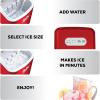 imageCocaCola Automatic Ice Maker Self Cleaning Countertop Size 26 Pounds in 24 Hours 9 Large or Small Ice Cubes in 7 Minutes LED Control Panel Scoop Included Perfect for Water BottlesRed