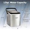 imageCocaCola Automatic Ice Maker Self Cleaning Countertop Size 26 Pounds in 24 Hours 9 Large or Small Ice Cubes in 7 Minutes LED Control Panel Scoop Included Perfect for Water BottlesStainless Steel
