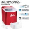 imageCocaCola Automatic Ice Maker Self Cleaning Countertop Size 26 Pounds in 24 Hours 9 Large or Small Ice Cubes in 7 Minutes LED Control Panel Scoop Included Perfect for Water BottlesRed