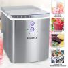 imageCocaCola Automatic Ice Maker Self Cleaning Countertop Size 26 Pounds in 24 Hours 9 Large or Small Ice Cubes in 7 Minutes LED Control Panel Scoop Included Perfect for Water BottlesStainless Steel