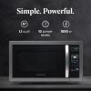 imageFarberware Countertop Microwave 1000 Watts 11 cu ft  Microwave Oven With LED Lighting and Child Lock  Perfect for Apartments and Dorms  Easy Clean Metallic RedStainless