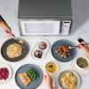 imageFarberware Countertop Microwave 1000 Watts 11 cu ft  Microwave Oven With LED Lighting and Child Lock  Perfect for Apartments and Dorms  Easy Clean Metallic RedWhitePlatinum