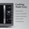 imageFarberware Countertop Microwave 1000 Watts 11 cu ft  Microwave Oven With LED Lighting and Child Lock  Perfect for Apartments and Dorms  Easy Clean Metallic RedBlack Stainless