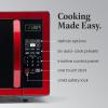 imageFarberware Countertop Microwave 1000 Watts 11 cu ft  Microwave Oven With LED Lighting and Child Lock  Perfect for Apartments and Dorms  Easy Clean Metallic RedMetallic Red