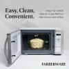 imageFarberware Countertop Microwave 1000 Watts 11 cu ft  Microwave Oven With LED Lighting and Child Lock  Perfect for Apartments and Dorms  Easy Clean Metallic RedWhitePlatinum