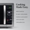 imageFarberware Countertop Microwave 1000 Watts 11 cu ft  Microwave Oven With LED Lighting and Child Lock  Perfect for Apartments and Dorms  Easy Clean Metallic RedStainless