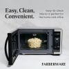 imageFarberware Countertop Microwave 1000 Watts 11 cu ft  Microwave Oven With LED Lighting and Child Lock  Perfect for Apartments and Dorms  Easy Clean Metallic RedStainless