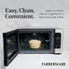 imageFarberware Countertop Microwave 700 Watts 07 Cu Ft  Microwave Oven With LED Lighting and Child Lock  Perfect for Apartments and Dorms  Easy Clean Grey Interior Retro BlackStainless Steel