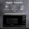 imageFarberware Countertop Microwave 700 Watts 07 Cu Ft  Microwave Oven With LED Lighting and Child Lock  Perfect for Apartments and Dorms  Easy Clean Grey Interior Retro BlackBlack