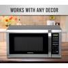 imageFarberware Countertop Microwave 700 Watts 07 Cu Ft  Microwave Oven With LED Lighting and Child Lock  Perfect for Apartments and Dorms  Easy Clean Grey Interior Retro BlackStainless Steel