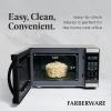 imageFarberware Countertop Microwave 700 Watts 07 Cu Ft  Microwave Oven With LED Lighting and Child Lock  Perfect for Apartments and Dorms  Easy Clean Grey Interior Retro BlackStainless Steel