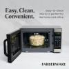 imageFarberware Countertop Microwave 700 Watts 07 Cu Ft  Microwave Oven With LED Lighting and Child Lock  Perfect for Apartments and Dorms  Easy Clean Grey Interior Retro BlackStainless Steel