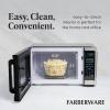 imageFarberware Countertop Microwave 700 Watts 07 Cu Ft  Microwave Oven With LED Lighting and Child Lock  Perfect for Apartments and Dorms  Easy Clean Grey Interior Retro BlackStainless Steel