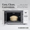 imageFarberware Countertop Microwave 700 Watts 07 Cu Ft  Microwave Oven With LED Lighting and Child Lock  Perfect for Apartments and Dorms  Easy Clean Grey Interior Retro BlackWhite