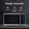 imageFarberware Countertop Microwave 700 Watts 07 Cu Ft  Microwave Oven With LED Lighting and Child Lock  Perfect for Apartments and Dorms  Easy Clean Grey Interior Retro BlackStainless Steel