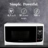 imageFarberware Countertop Microwave 700 Watts 07 Cu Ft  Microwave Oven With LED Lighting and Child Lock  Perfect for Apartments and Dorms  Easy Clean Grey Interior Retro BlackWhite