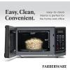 imageFarberware Countertop Microwave 700 Watts 07 Cu Ft  Microwave Oven With LED Lighting and Child Lock  Perfect for Apartments and Dorms  Easy Clean Grey Interior Retro BlackBlack
