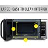 imageFarberware Countertop Microwave 700 Watts 07 Cu Ft  Microwave Oven With LED Lighting and Child Lock  Perfect for Apartments and Dorms  Easy Clean Grey Interior Retro BlackStainless Steel