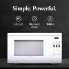 imageFarberware Countertop Microwave 700 Watts 07 Cu Ft  Microwave Oven With LED Lighting and Child Lock  Perfect for Apartments and Dorms  Easy Clean Grey Interior Retro BlackWhite