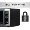 imageFarberware Countertop Microwave 700 Watts 07 Cu Ft  Microwave Oven With LED Lighting and Child Lock  Perfect for Apartments and Dorms  Easy Clean Grey Interior Retro BlackStainless Steel