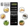 imageFarberware Countertop Microwave 700 Watts 07 Cu Ft  Microwave Oven With LED Lighting and Child Lock  Perfect for Apartments and Dorms  Easy Clean Grey Interior Retro BlackStainless Steel