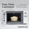 imageFarberware Countertop Microwave 700 Watts 07 Cu Ft  Microwave Oven With LED Lighting and Child Lock  Perfect for Apartments and Dorms  Easy Clean Grey Interior Retro BlackWhite