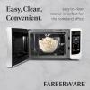 imageFarberware Countertop Microwave 700 Watts 07 Cu Ft  Microwave Oven With LED Lighting and Child Lock  Perfect for Apartments and Dorms  Easy Clean Grey Interior Retro BlackWhite
