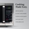 imageFarberware FM09SSE Classic Countertop Microwave Oven 900Watt with LED Lighting Child Lock Easy Clean Interior 09 Cu Ft Stainless Steel09 Cu Ft Stainless