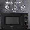 imageFarberware FM09SSE Classic Countertop Microwave Oven 900Watt with LED Lighting Child Lock Easy Clean Interior 09 Cu Ft Stainless Steel11 Cu Ft Black