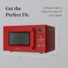 imageFarberware FM09SSE Classic Countertop Microwave Oven 900Watt with LED Lighting Child Lock Easy Clean Interior 09 Cu Ft Stainless Steel11 Cu Ft Red