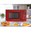 imageFarberware FM09SSE Classic Countertop Microwave Oven 900Watt with LED Lighting Child Lock Easy Clean Interior 09 Cu Ft Stainless Steel11 Cu Ft Red