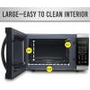 imageFarberware FM09SSE Classic Countertop Microwave Oven 900Watt with LED Lighting Child Lock Easy Clean Interior 09 Cu Ft Stainless Steel11 Cu Ft Stainless