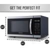 imageFarberware FM09SSE Classic Countertop Microwave Oven 900Watt with LED Lighting Child Lock Easy Clean Interior 09 Cu Ft Stainless Steel11 Cu Ft Stainless