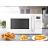 imageFarberware FM09SSE Classic Countertop Microwave Oven 900Watt with LED Lighting Child Lock Easy Clean Interior 09 Cu Ft Stainless Steel11 Cu Ft White