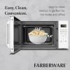 imageFarberware FM09SSE Classic Countertop Microwave Oven 900Watt with LED Lighting Child Lock Easy Clean Interior 09 Cu Ft Stainless Steel11 Cu Ft White