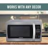 imageFarberware FM09SSE Classic Countertop Microwave Oven 900Watt with LED Lighting Child Lock Easy Clean Interior 09 Cu Ft Stainless Steel13 Cu Ft Stainless